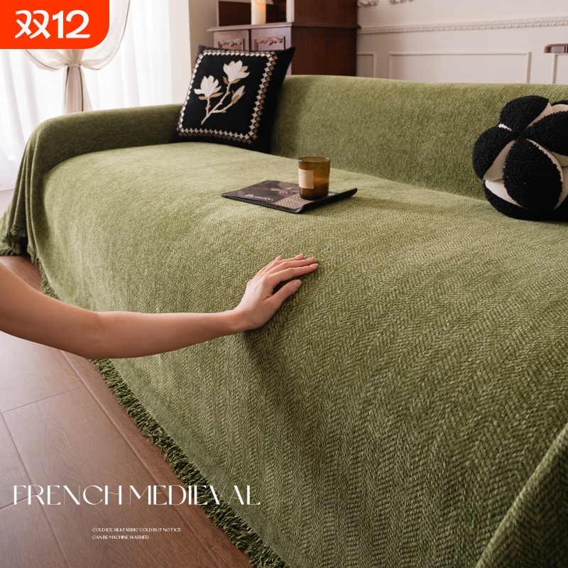 中古雪尼尔沙发巾四季通用防猫抓