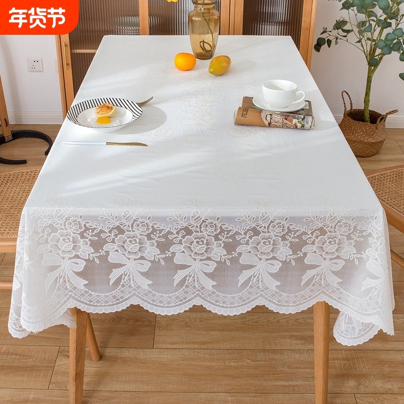 餐桌布茶几垫防水防油免洗防烫轻奢高级感长方形pvc蕾丝台布桌垫,居家布艺,桌布,淘宝优惠券,粉丝福利购,淘宝优惠卷