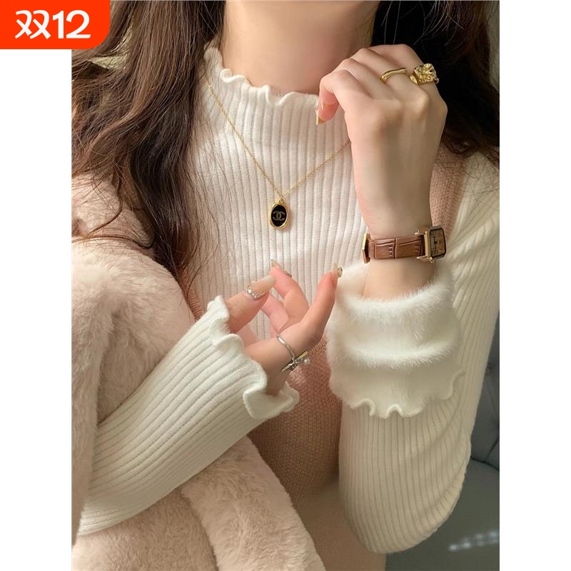 加绒打底衫女秋冬季|千人加购