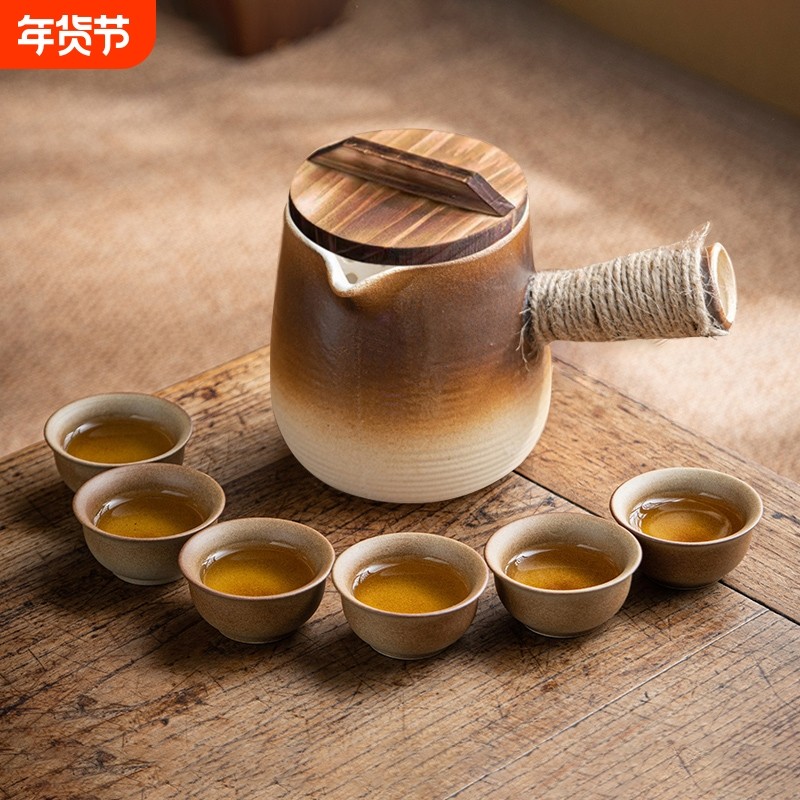 2025新款围炉煮茶带盖1壶6杯罐罐壶烤奶壶烤奶茶可干烧茶壶粗陶瓷,餐饮具,茶壶,淘宝优惠券,粉丝福利购,淘宝优惠卷