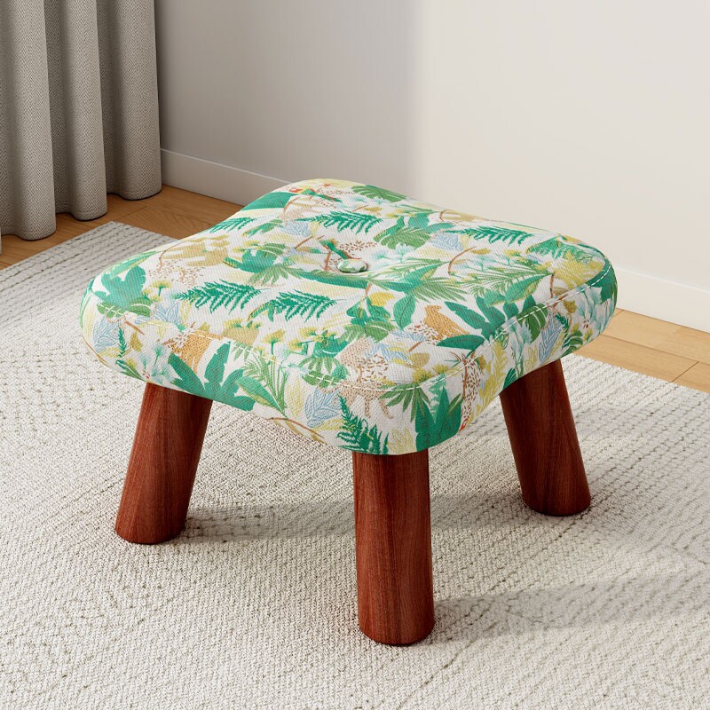 小凳子家用复古布艺板凳客厅茶几沙发矮凳创意软包坐墩换鞋凳玄关