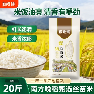 2025年大米猫牙米新米20斤丝苗长粒香米当季 晚稻正宗5kg油粘米