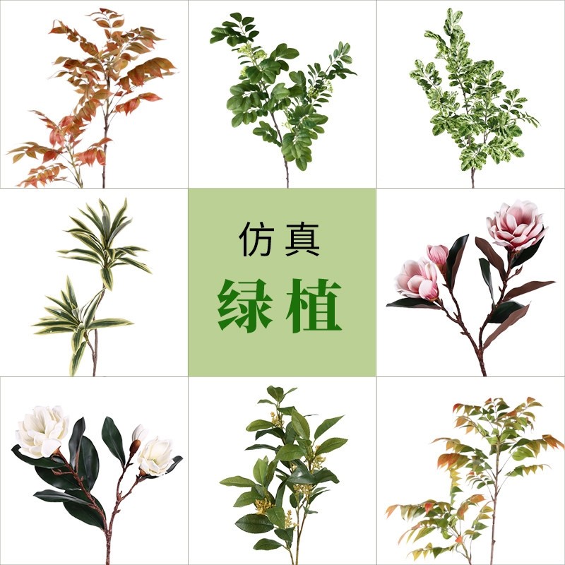 仿真绿植叶子绿色仿真花花材配叶花艺装饰道具假花假树叶黄金榕