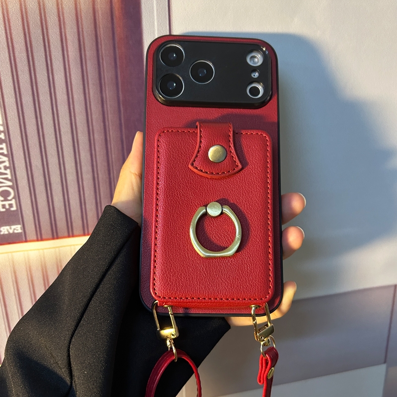 斜跨挂绳插卡商务防摔时尚手机壳