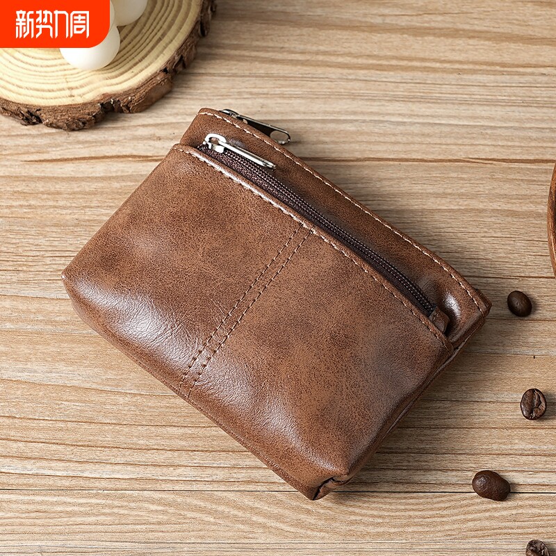 手工真皮小零钱包名片卡包小巧简约拉链驾驶证包公交卡钥匙硬币包