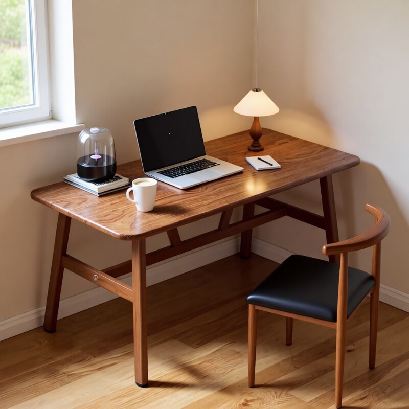 电脑桌餐桌家用卧室办公桌简易出租屋工作台长方形学生书桌椅双人