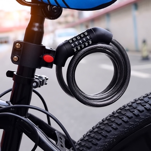 自行车锁防盗密码 备配件锁头锁具链条锁 钢丝锁钥匙锁抗剪山地车装