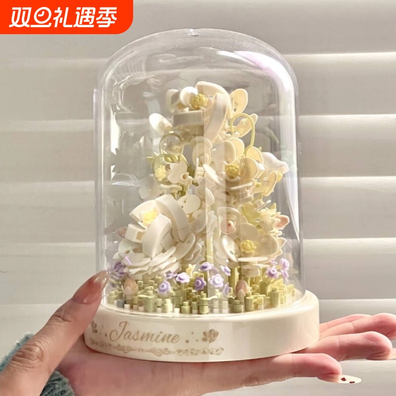 兼容乐高积木2025新款永生玫瑰花束盆栽摆件送女孩子系列拼装玩具