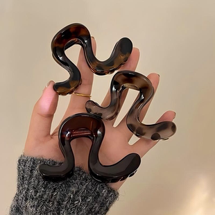 简约异形几何半扎发抓夹女气质鲨鱼夹发卡后脑勺夹子头饰发夹发饰