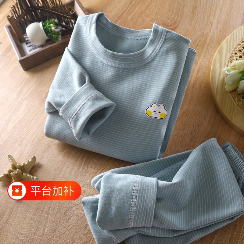 儿童德绒套装睡衣秋衣秋裤保暖内衣男女宝宝加厚中大童家居服秋冬
