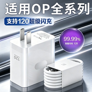 120W闪充头原装手机充电器快充超级闪充数据线适用于OPPO真我R17/Reno6/R17/A91K7xFindX2X3pro80W套装type-c