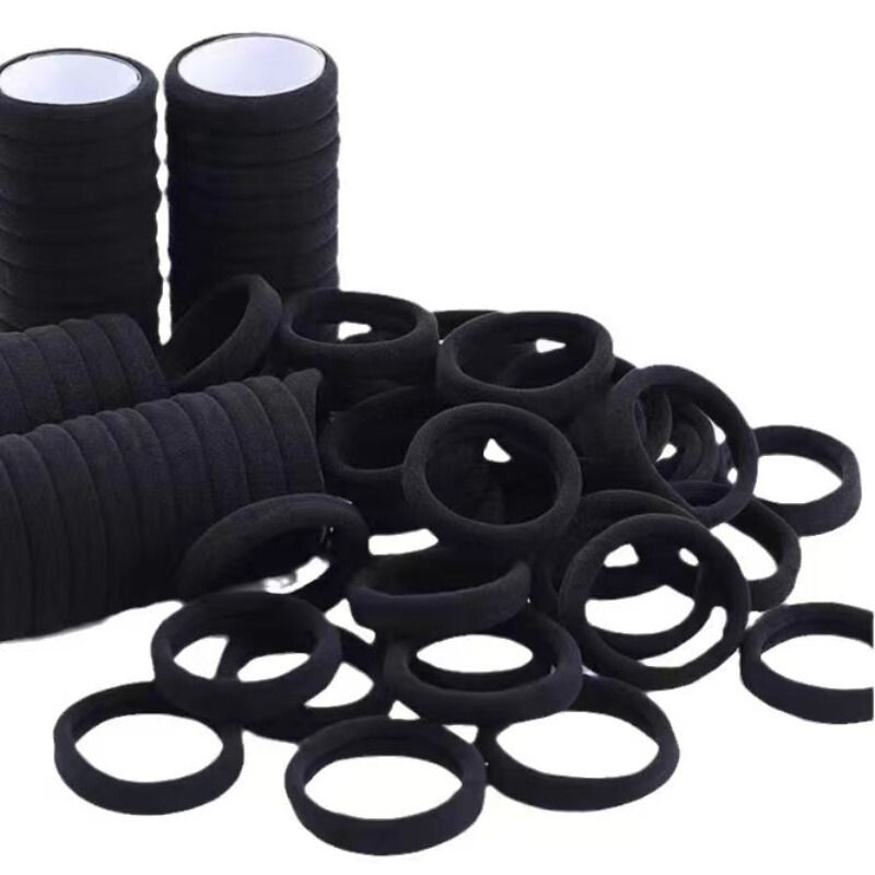 发圈发绳橡皮筋头绳皮筋女扎头头饰扎头发高弹力耐用皮套黑色胶圈