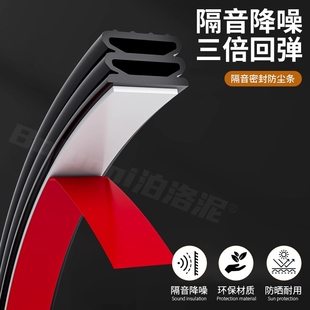 防盗门入户门缝密封条隔音超静音房门框防撞硅胶条窗户防风条缝隙