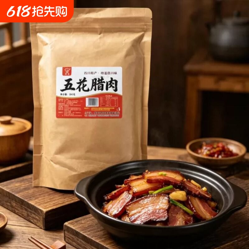腊肉多斤装正宗四川特产五花腊肉农家自制烟熏咸肉非贵州湖南熏肉