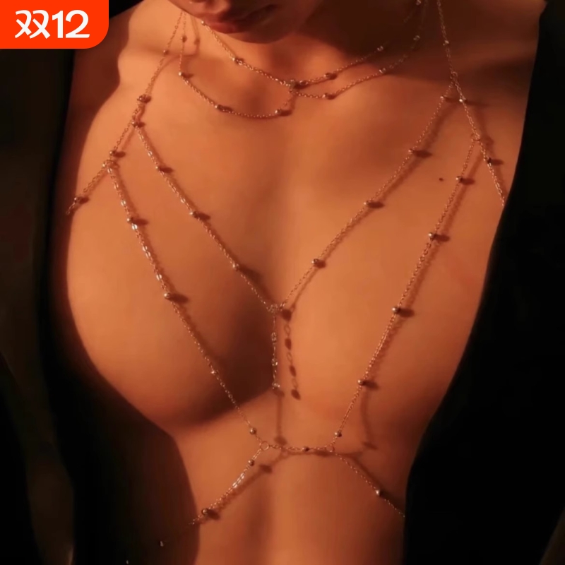 胸链男士身体链大码情趣性感高级项圈项链条装饰链子情侣腰链男生