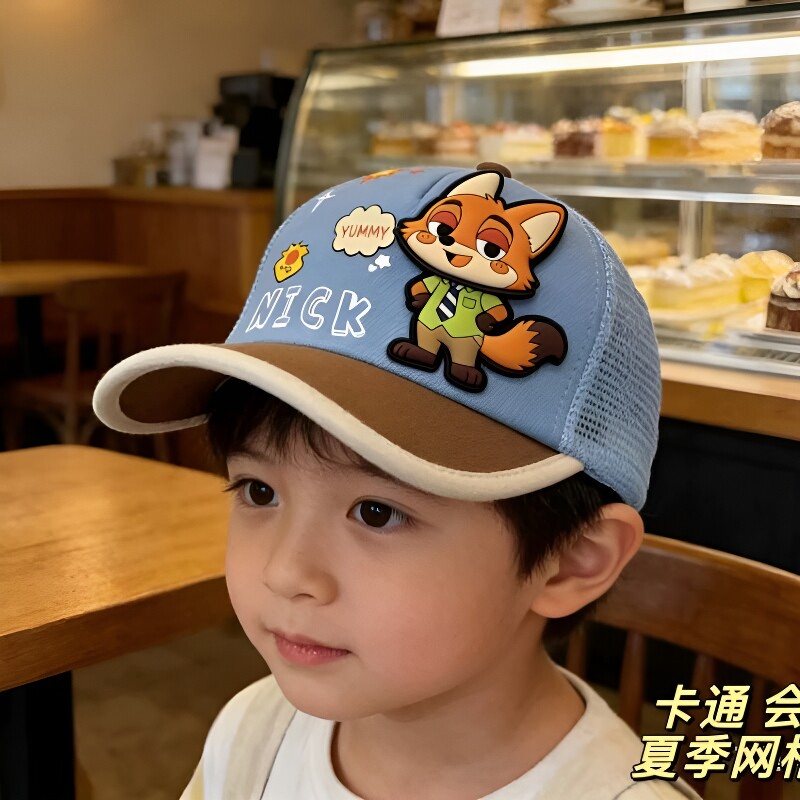 春夏新款疯狂动物城儿童鸭舌帽男童女童遮阳棒球帽卡通百搭防晒