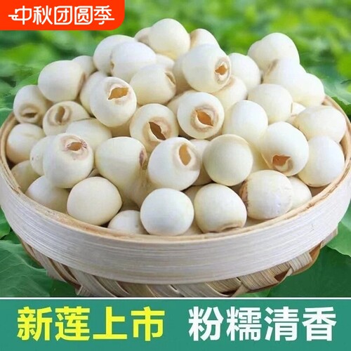 湘潭莲子干货去芯莲子磨皮无心白莲子特产级新鲜莲子银耳羹