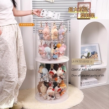 labubu拉布布搪胶娃娃玩偶挂件旋转收纳展示架盲盒防尘罩