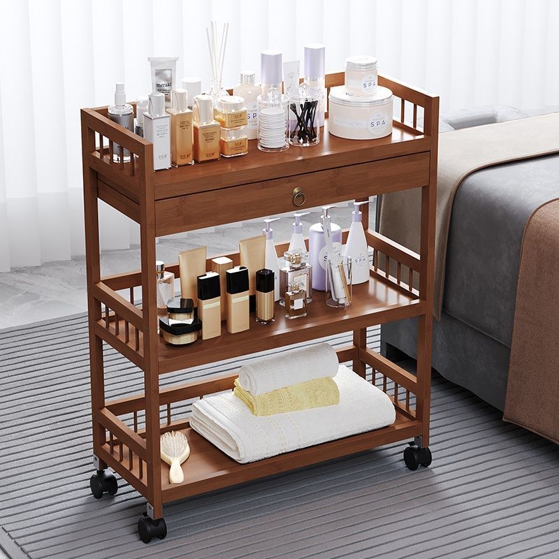 美容院专用美容推车小推车移动手推置物架仪器家用工具车楠竹