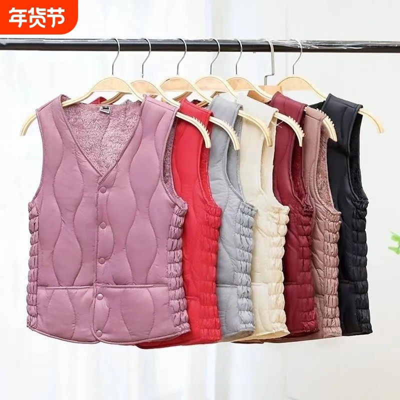 妈妈装秋冬季保暖马甲中老年人女冬季加绒加厚奶奶内胆老太太马夹