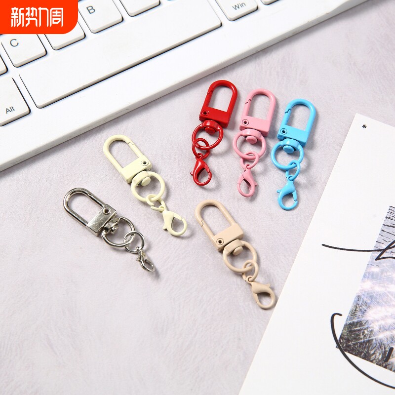 U型门扣龙虾扣钥匙扣DIY玩偶包包装饰挂件彩色金属挂件