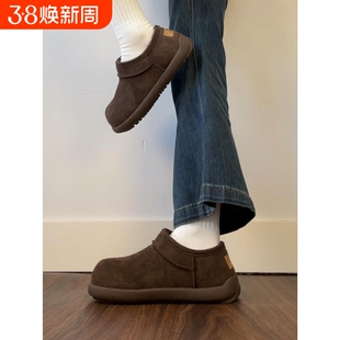 厚底小土豆雪地靴女款2025冬季新款加绒勃肯鞋保暖毛毛棉鞋子平底