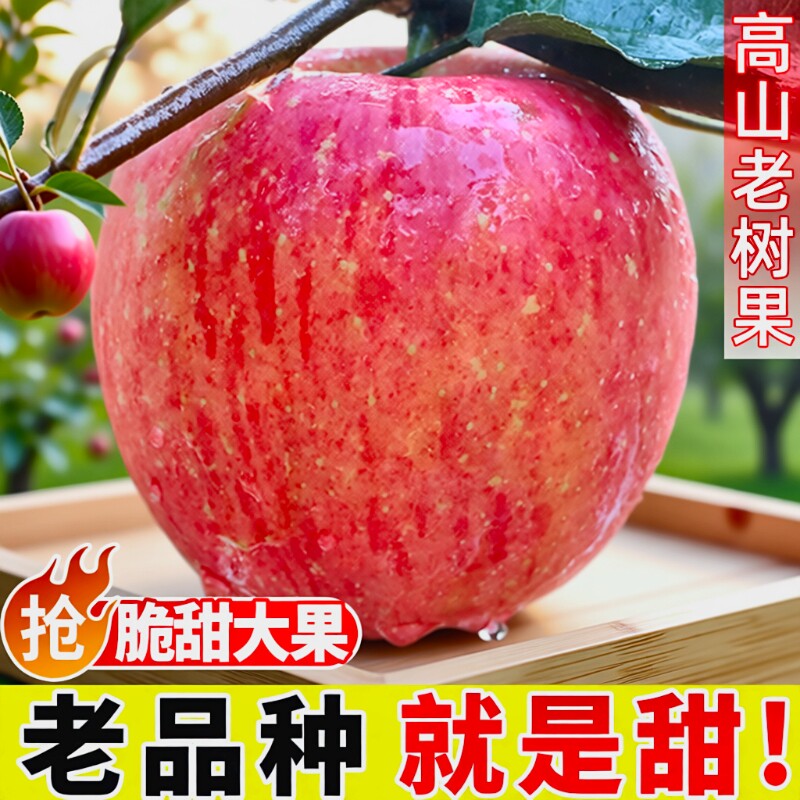 陕西高山红富士丑苹果脆甜新鲜水果应当季孕妇大冰糖心包邮一整箱