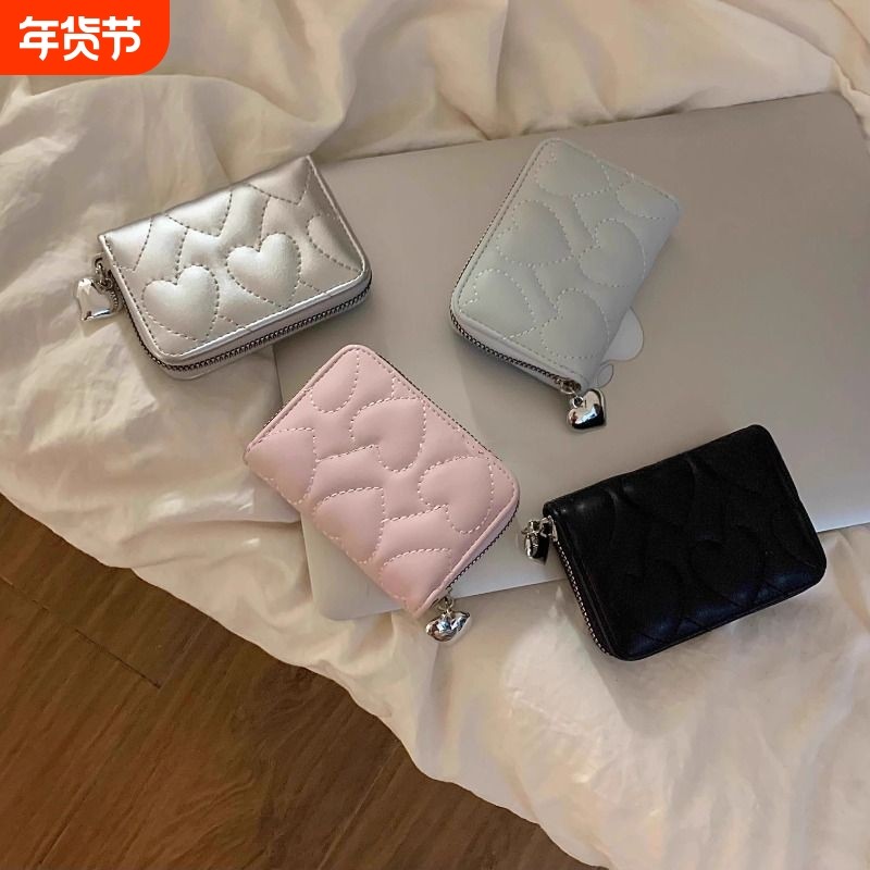 质感绝了～原创多功能爱心钱包卡包女多防消磁大容量精致小巧证件