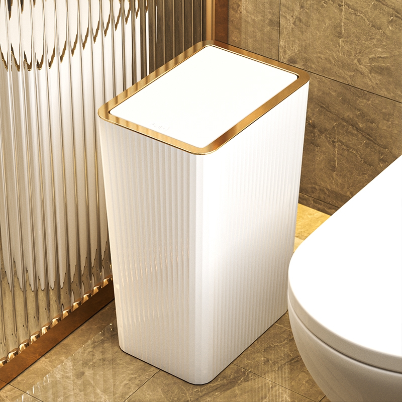 2025新款卫生间垃圾桶家用厕所带盖有客厅厨房卧室垃圾筒按压夹缝