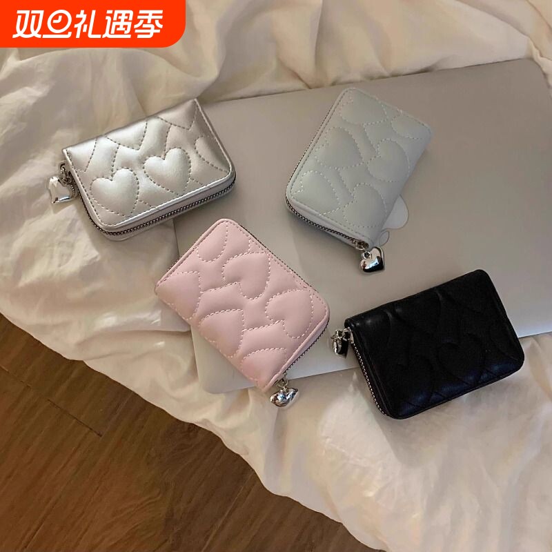 质感绝了～原创多功能爱心钱包卡包女多防消磁大容量精致小巧证件