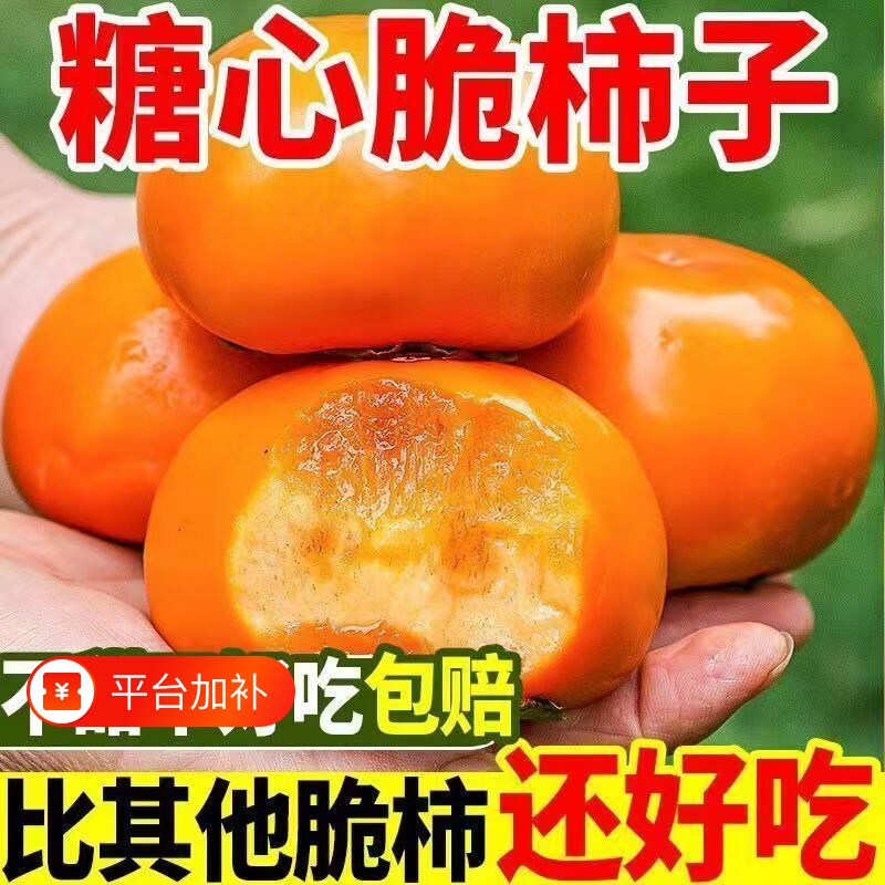 脆柿子水果新鲜斤当季整箱包邮应季大果巧克力甜柿火晶黄硬柿特大