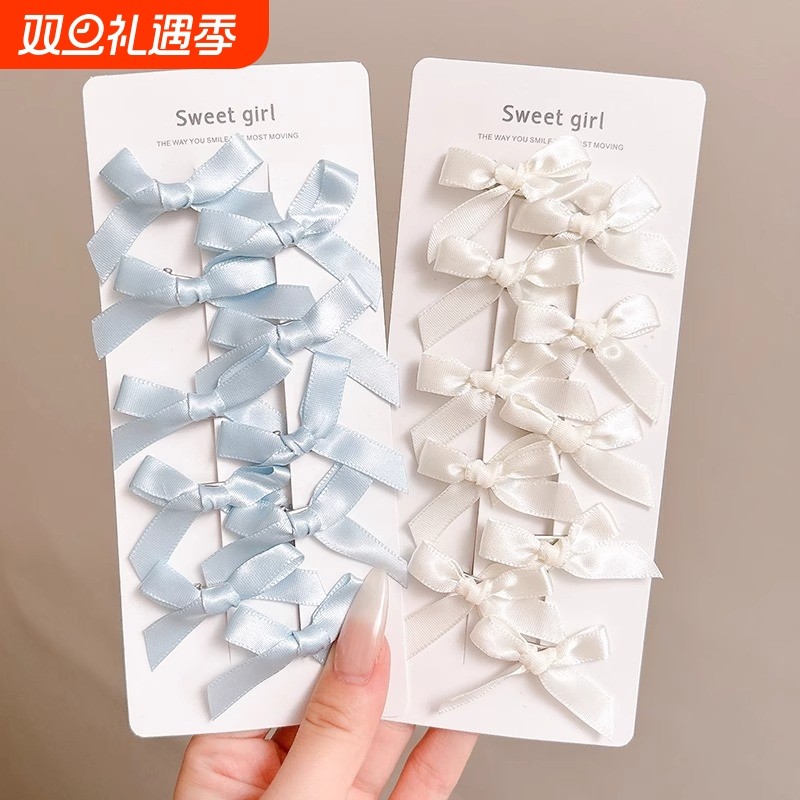 新甜美侧边小清新蝴蝶结发夹超仙女童儿童刘海碎发发卡头饰鸭嘴夹