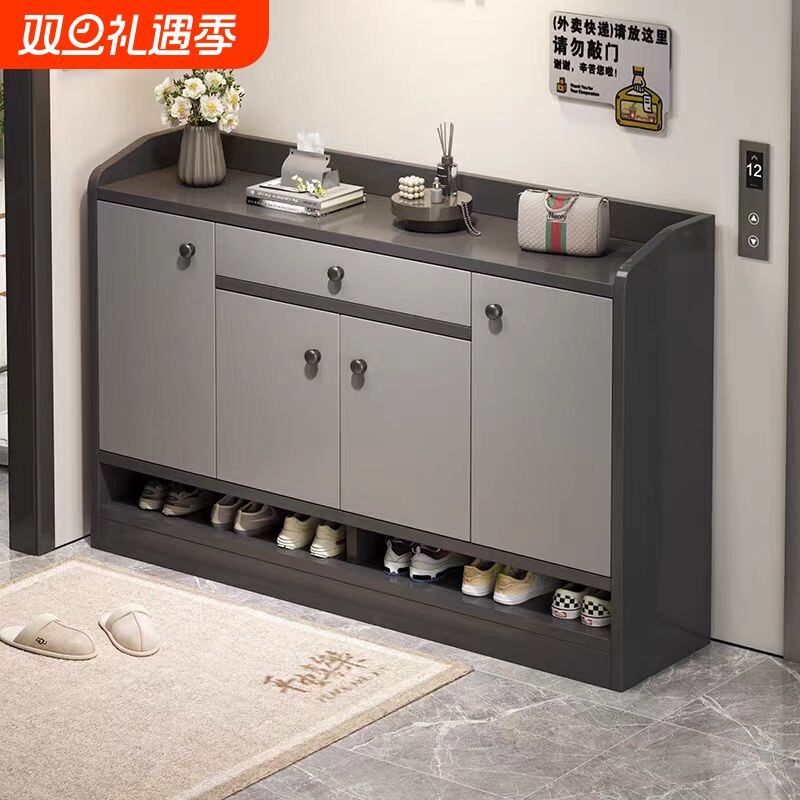 2025新款入户鞋柜家用门口收纳柜一体靠墙门外走廊大容量玄关鞋架