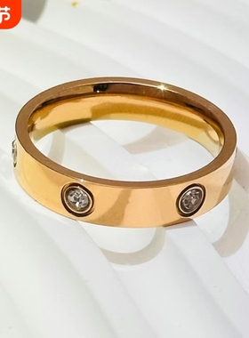 钉子戒指男女18K玫瑰金戒指