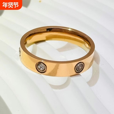 钉子戒指男女18K玫瑰金戒指