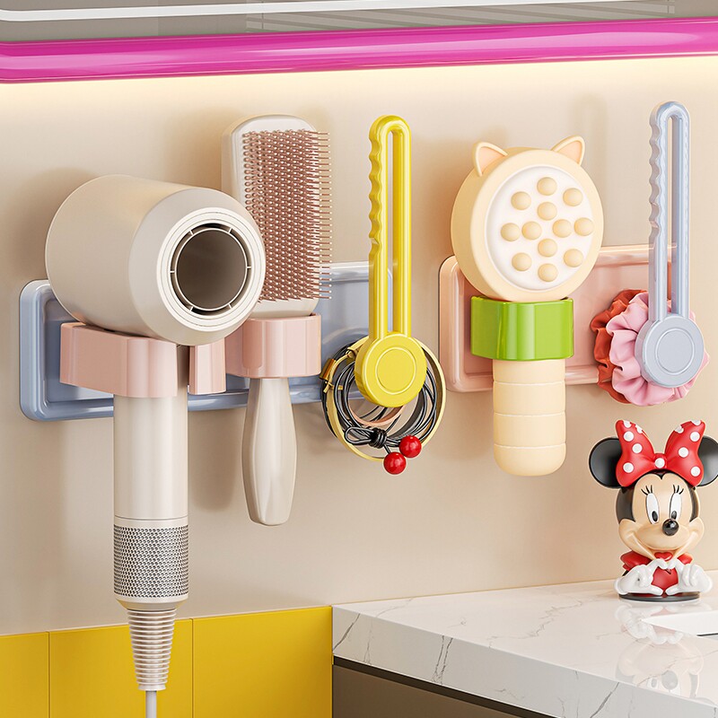 卫生间吹风机架梳子头绳挂钩免打孔电吹筒置物架浴室风筒收纳神器