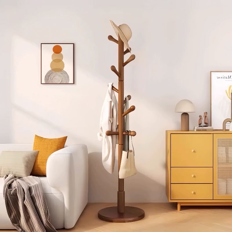 秋冬必备实木衣帽架！稳固不倾倒