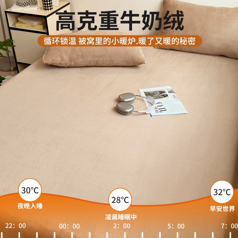 学生床盖毯冬天1.5米2新款加厚牛奶绒床单冬季加绒保暖被单垫单人