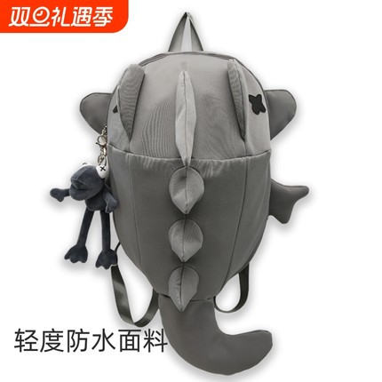 骑行双肩包男书包鲨鱼背包女头盔包摩托车全盔半盔防水平板可装