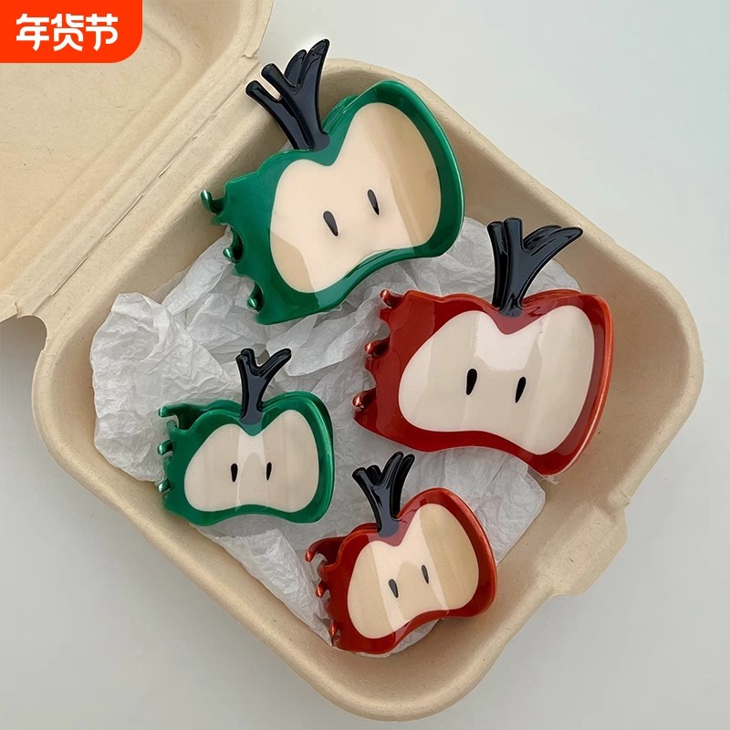 可爱苹果醋酸发夹女后脑勺半扎发抓夹个性创意鲨鱼夹趣味发卡头饰,饰品/流行首饰/时尚饰品新,发饰,淘宝优惠券,粉丝福利购,淘宝优惠卷