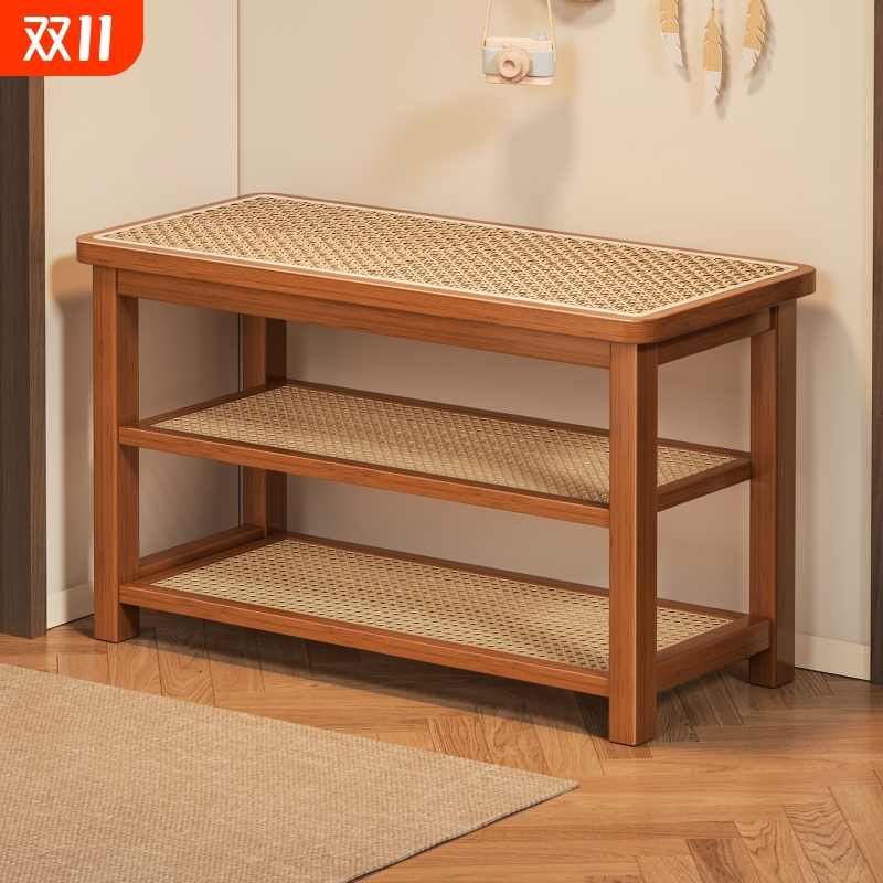 换鞋凳家用门口入户可坐藤编鞋柜