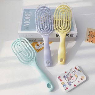 INS set combing combed combed pork ribs combing dry and wet dual -use large bending combing combed plastic curling comb