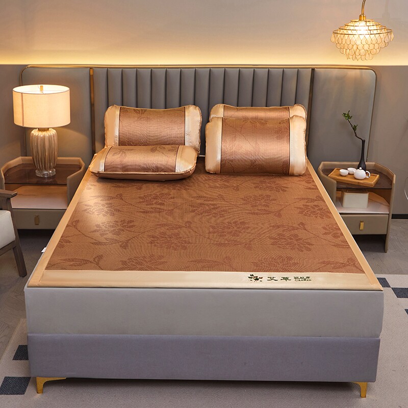 艾草驱蚊藤席软凉席冰丝超软凉席夏天凉席冰藤凉席天然草席纯天然