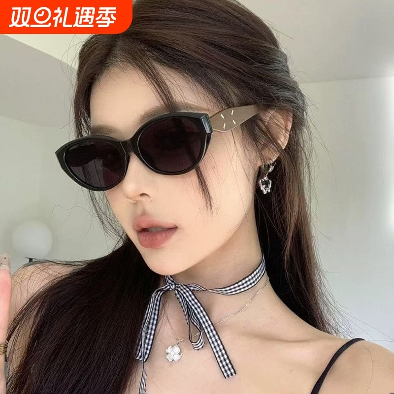 猫眼时尚墨镜女木纹镜腿防晒太阳镜可配近视墨镜带度数男防紫外线