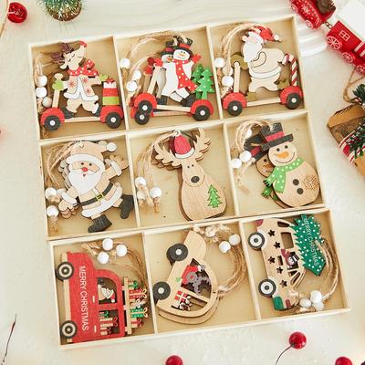 圣诞节装饰品木质小挂件圣诞树挂饰卡通新款创意小礼物场景布置