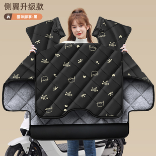 电动车挡风被冬季加绒加厚电瓶摩托车防风罩雅迪爱玛绿源台铃通用