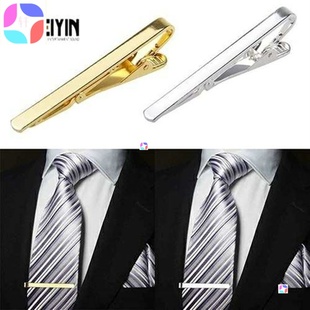 Tie Bar Pin Simple Barrette Clamp Necktie Clip Gold Clasp