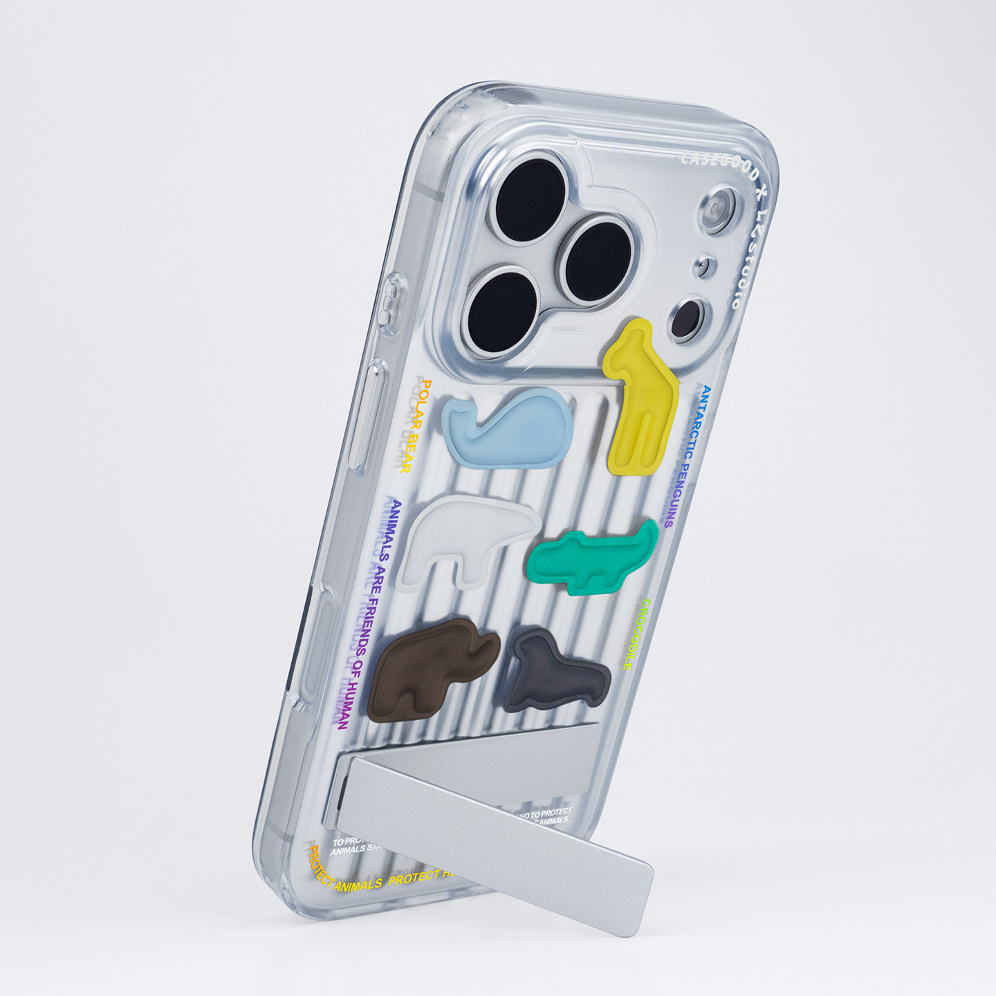 casegood原创电镀银色高级一体支架手机壳15苹果17pro