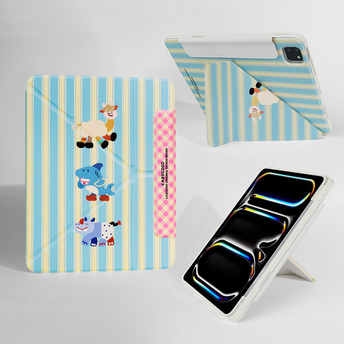 CASEGOOD 原创条纹iPad平板保护壳pro11英寸13第9/10代适用2air5苹果mini5/6/7带笔槽华为matepad保护套新