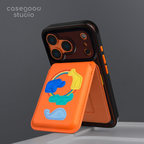 CASEGOOD 原创小众苹果17pro星宇橙手机壳背贴磁吸卡包支架15适用iPhone16promax保护套14全包透黑金新款